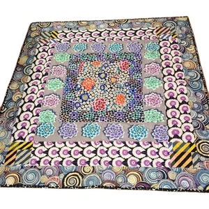 Floral Medallion Contrast Handmade Play Quilt 60" x 56" - Picture 1 of 10