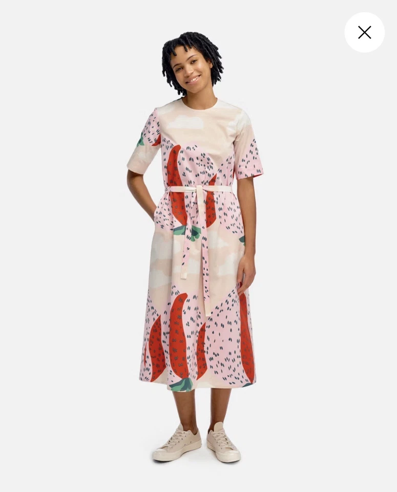 NWOT Marimekko Poplin Dress Kotelo Mansikkavuoret - Size 42 - Image 1 of 4