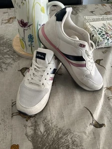U.S. Polo Assn. Nobil Low White/Pink Women's Trainers Size UK 8 - Picture 1 of 7