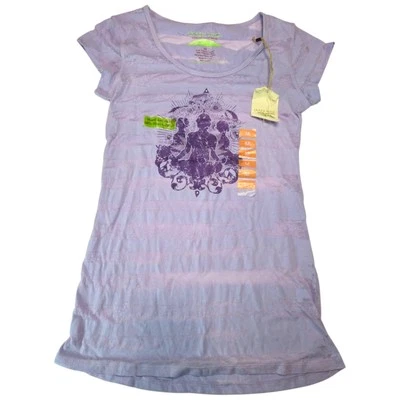 NWT Earth Yoga Sheer Organic Purple Longline Shirt Top Women’s Size Medium M - Image 1 of 4