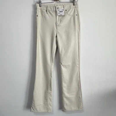 Pantalones American Eagle Imitación Cuero 4 Largos 29x28 Kick Boot Marfil Crema Elastizados NUEVO Foto 1 de 4