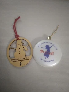 2 Stück BE GLAD Pollyanna Weihnachtsschmuck Littleton NH Schneemann Holz Kunststoff  - Bild 1 von 8
