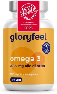 Omega 3 2000Mg, Eletto PRODOTTO DELL'ANNO 2025, 1000Mg EPA + 500Mg DHA, Olio Di  - Foto 1 di 12