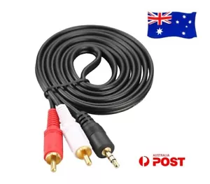 AUX 3.5mm Plug Male To 2RCA Stereo Audio Cable Cord lead for iPod iPhone iPad 5M - Bild 1 von 1