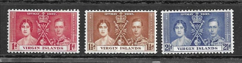 BRITISN VIRGIN ISLAND    SC 73-75     SG 107-109     MINT LIGHTLY HINGED Cover