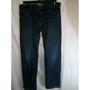 Wrangler Classic Straight Jeans Elastic Waist Dark Wash Kids Size 12 Husky - Picture 1 of 5
