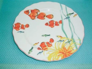 Anthropologie FISCH Salat Dessertteller rauschiger Rand tropischer Strand Ozean... - Bild 1 von 2