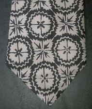 Woodward Tie Silk Ivory Dark Charcoal Geometric Design NIB t052 
