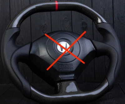 Volante inferior plano de fibra de carbono personalizado Honda s2k S2000 AP1 AP2 2001-2009 Foto 1 de 4