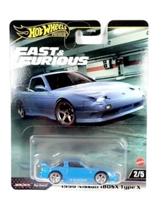 HOT WHEELS PREMIUM / 1996 Nissan 180SX Type X (Metallic Blue) / FAST & FURIOUS. - Picture 1 of 3