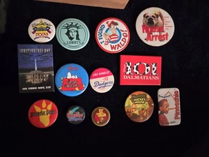 13 PINS & BUTTONS Vintage Mixed Pin Lot Retro Pinback Button Collection - Picture 1 of 1