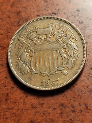 1867 Two Cent Piece, Philadelphia, odd denomination     inv03    n722as - Image 1 of 2