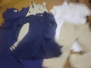 Lot School Uniform Girl Shirts 2pk Size 8/10 & childrenPlace 7 Pants & 3 Dresses - Picture 1 of 23