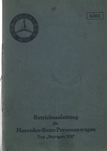 MERCEDES Stuttgart 200 1930 manual de instrucciones W 02 manual de instrucciones 6202 BA - Imagen 1 de 10