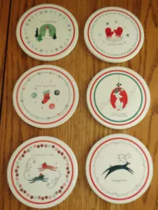 Thirstystone Absorbent Coasters Holiday Christmas Theme Set of 6 by Occasions - Picture 1 of 13