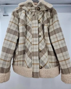 Abrigo a Cuadros Powder River Outfitters Damas Lana Natural Tostado "Mango" XL - Imagen 1 de 16