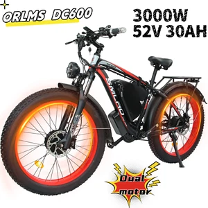 ORLMS XDC600 3000W Dual drive Electric Bicycle 52V30AH 26" Fat tire E-Cross Bike - Picture 1 of 13