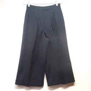 Vtg. Jh Collectibles Capri Sailor Pant Women Sz 8 Black Wool Blend Flare Cuff - Picture 1 of 14