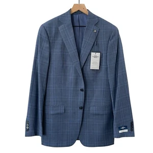 Hart Schaffner Marx 2-teiliger Anzug Herren 40 L 34 W blau Wolle kariert Chicago Passform $ 795 - Bild 1 von 20