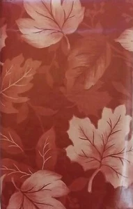 Bountiful Harvest Vinyl Tablecloths Cranberry  Leaves  Assorted Sizes & XL - Picture 1 of 3