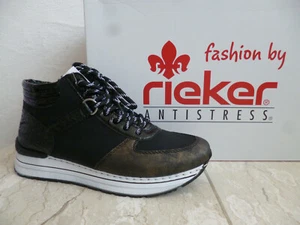 Rieker Boots Ankle Boots Lace-Up Boots Black - Picture 1 of 6