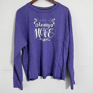 Anvil Womens Sweatshirt Size 2XL Purple Cropped There Is Always Hope - Picture 1 of 7