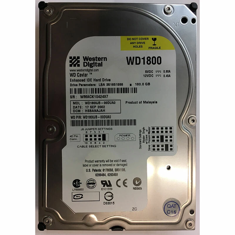 WD1800JB  - Western Digital 180GB 7200 RPM IDE 3.5" HDD - Image 1 of 1