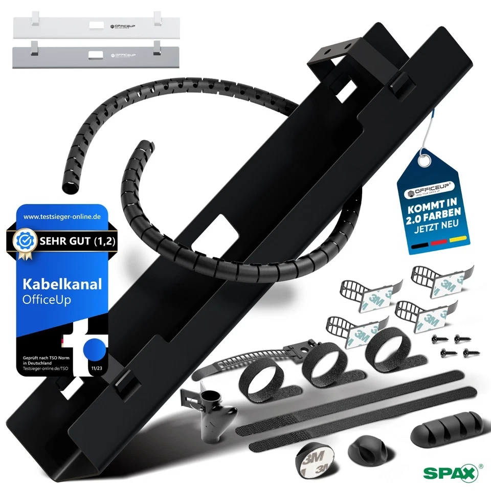 OfficeUp® KABELKANAL Schreibtisch - Kabelmanagement [Komplett Set] - Kabelwanne - Bild 1 von 4