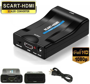 SCART to HDMI Converter Composite Audio Video Scaler With HDMI Cable AV Adapter
