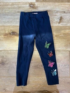 Timi Kids Navy Leggings with Colorful Butterfly Appliques - Size 5Y (110cm) - Picture 1 of 5