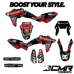 Kit Grafiche Adesivi Husqvarna TE 250 310 TC FC 125 250 450 2008-2013 Complete - Imagen 1 de 1