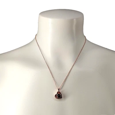 Collar colgante corazón mujer latón enchapado cobre 16-18" joyería de moda Foto 1 de 4