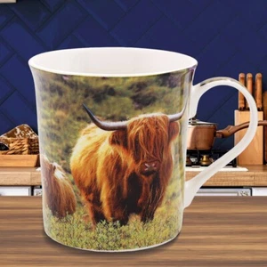 Highland Cattle Cow & Calf China Mug Leonardo Father's Day Gift Boxed LP93544 - Picture 1 of 1