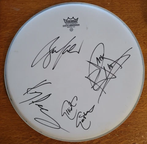KISS The Cars Night Ranger Signed Drum  Head Kulick Elliot Easton Blades Keagy Cover