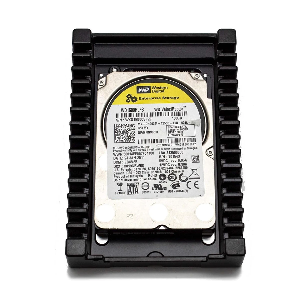 WD Velociraptor 160GB 10K RPM Hard Disk HDD SATA 3.5" Refurbished Computer - Image 1 of 4