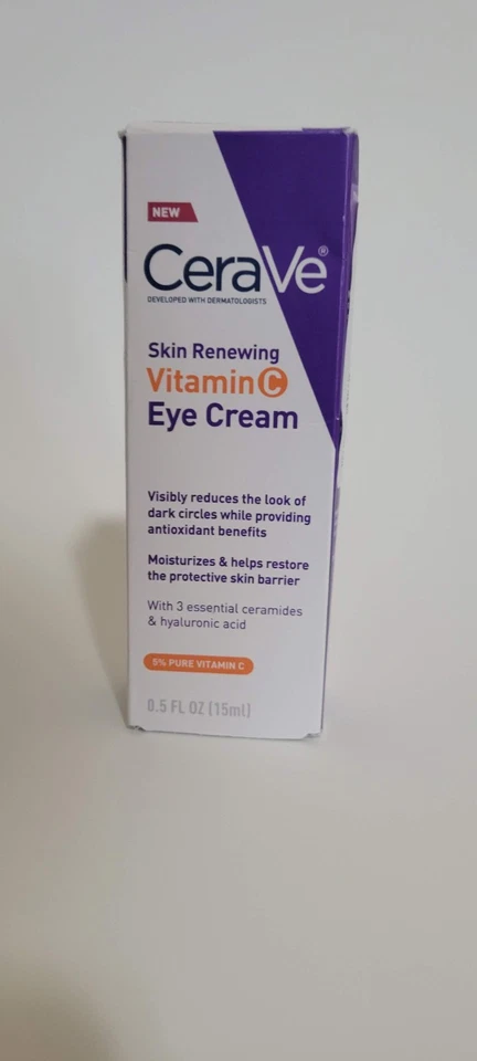 Crema de ojos CeraVe Skin Renowing Vitamina C, crema debajo de los ojos para ojeras Foto 1 de 3