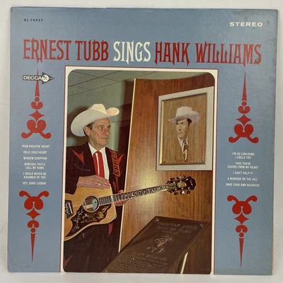 Ernest Tubb Sings Hank Williams - 1968 - Decca Records DL 74957 Vinyl LP  MINT - Image 1 of 4