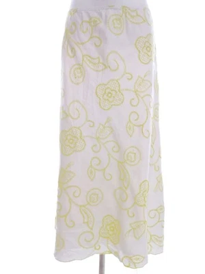 WINDSMOOR Womens Maxi Skirt Embroidery Lime Green Cotton 100% 14/16 (42) - Image 1 of 4