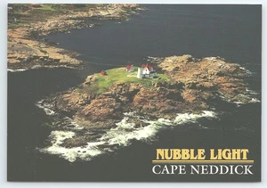 Postkarte Nubble Light Cape Neddick York Maine Luftaufnahme Leuchtturm - Bild 1 von 3