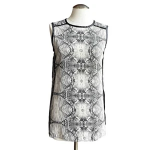 Women's J Brand Ranjini Printed Crew Neck Sleeveless Abstract Tunic Top sz Small - Picture 1 of 10