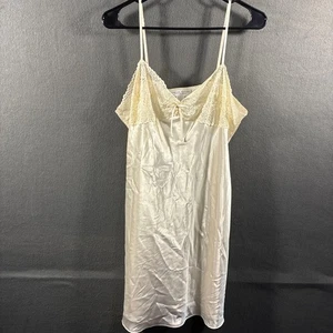 VTG y2k morgan taylor women babydoll slip dress XL white fairy lace bow coquette - Picture 1 of 4