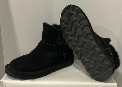 Bearpaw Konnie 2777W Women’s Sz 8 Black Winter Ankle Boots Wool Blend Sheepskin - Image 1 of 4