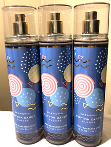 Lot of 3 Bath & Body Works COTTON CANDY CLOUDS Fine Fragrance Mist 8oz. New