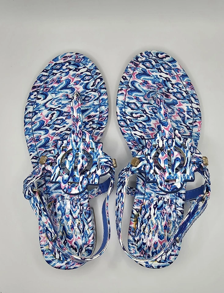 Sandalias para niñas talla 12 Paisley Wylie tanga azul y rosa corona e hiedra nuevas sin etiquetas Foto 1 de 4
