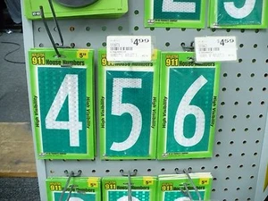 House Numbers  Green Reflective  5 "( sold each piece)  2-3s, 1-6, 4-8s and 1-#9 - Picture 1 of 4