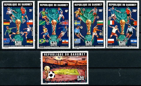 Benin Dahomey 1974 Munich Coupe Du Monde Soccer Michel 566A - 570A Serrated Cover