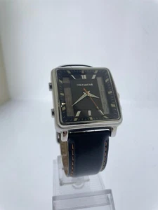 Michael Hill 9199 Stainless Steel Mens Watch - Leather Strap - Digital/Analogue - Bild 1 von 5