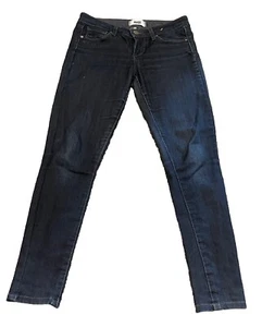 Jeans ajustados Paige para mujer 26 tiro bajo acabado índigo denim hechos en EE. UU. - Imagen 1 de 4