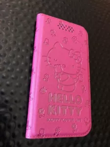 SANRIO HELLO KITTY FLOWER APPLE IPHONE X / XS FLIP CELL PHONE PINK LEATHER CASE - Picture 1 of 6