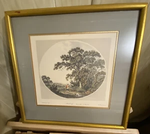 T. Hearne W. Byrne Framed Matted Colored Etching "Coursing" 14 x 14" - Picture 1 of 5